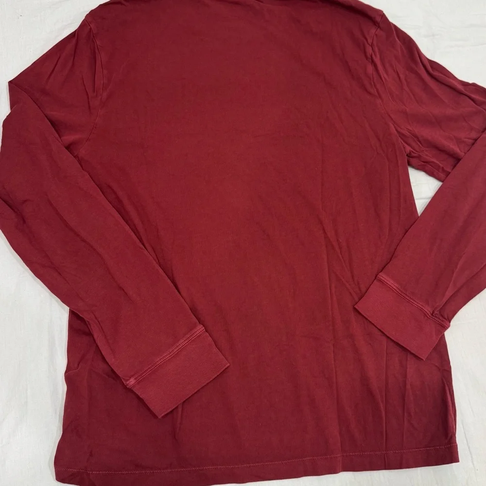 J. Crew Broken-In Long Sleeve T-Shirt Men's L Maroon Burgundy Red Re-Imagined